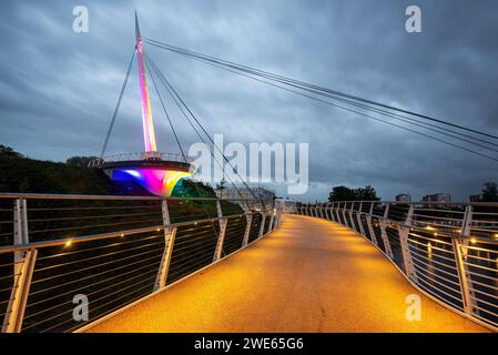 Stockingfield Junction, Glasgow, di notte. Foto Stock