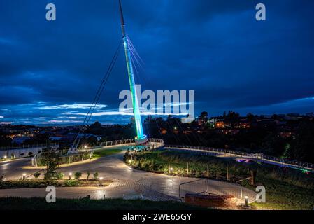 Stockingfield Junction, Glasgow, di notte. Foto Stock