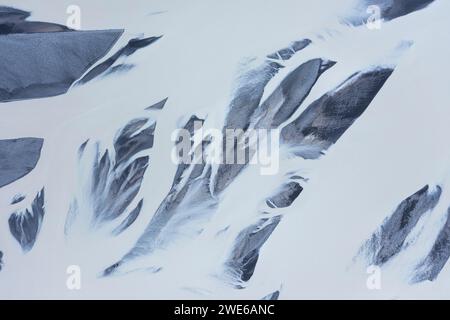 Islanda, Sudurland, vista aerea del fiume Gigjukvisl Foto Stock