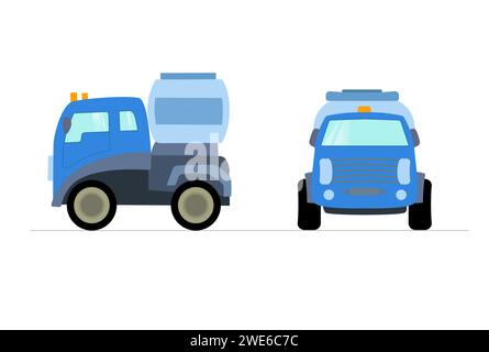 Cistern Car. Tanica per il latte. Illustrazione vettoriale piatta Illustrazione Vettoriale