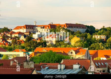 Croazia, Zagabria, città alta con la fortezza di Kaptol sullo sfondo Foto Stock