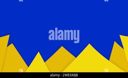 Paesaggio geometrico in stile ucraino.sfondo astratto tagliato su carta Illustrazione Vettoriale