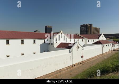 La Collina costituzionale nel centro di Johannesburg era una prigione che un tempo deteneva il Mahatma Gandhi e Nelson Mandela ed è ora un museo per l'apartheid Foto Stock