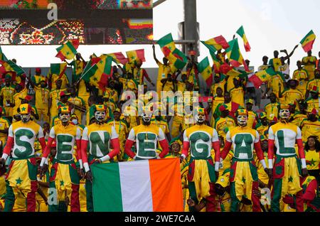 23 gennaio 2024: // durante una partita del gruppo C della Coppa d'Africa, Guinea vs Senegal, allo Stade Charles Konan Banny, Yamoussoukro, Costa d'Avorio. Kim Price/CSM Foto Stock