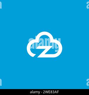 Logo Z Cloud. Illustrazione del vettore tecnico dell'icona cloud Illustrazione Vettoriale