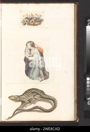 Hagedis, anonimo, 1688 - 1698 stampa questa stampa fa parte di un album. Lucertole per incisione/incisione su carta olandese: lizard Foto Stock