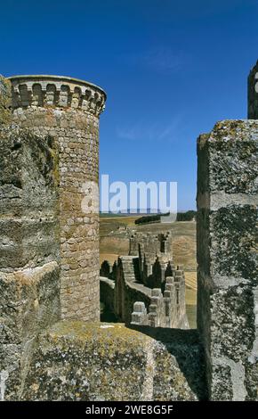 Castillo de Belmonte, castello del XV secolo vicino a Belmonte, Castilla-la Mancha, Spagna Foto Stock