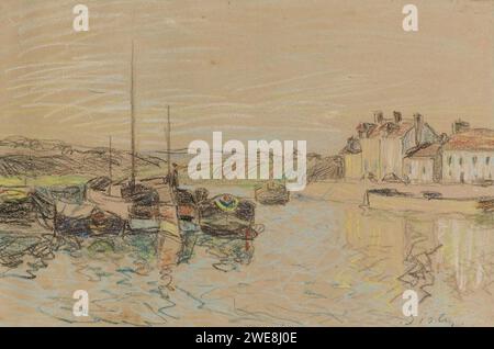 Alfred Sisley (1839-1899) - le Canal du Loing à Saint-Mammès Foto Stock