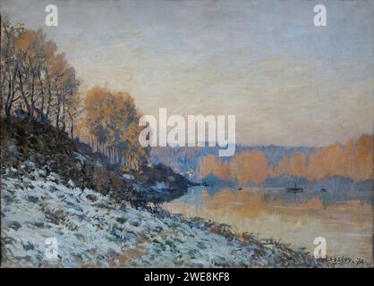 Alfred Sisley (1839-1899) - Port-Marly, gelée blanche Foto Stock