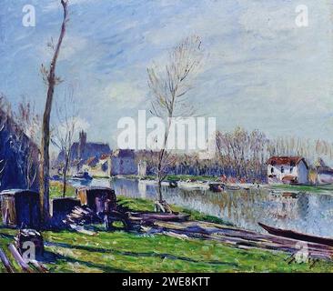 Alfred Sisley (1839-1899) - sito di costruzione di Matrat à Moret Foto Stock