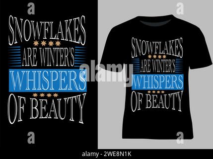 Abbigliamento invernale tipoghafa motivazionale T-shirt dal design di tendenza Illustrazione Vettoriale