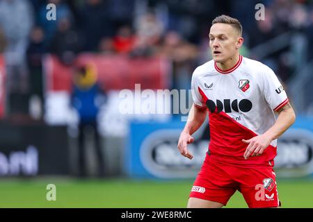 UTRECHT, PAESI BASSI - 21 GENNAIO: Jens Toornstra (FC Utrecht) durante la partita Eredivisie dell'FC Utrecht e del PSV Eindhoven a Galgenwaard su Januar Foto Stock