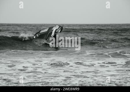 Wing Surfer a Saundersfoot, Galles del Sud Foto Stock