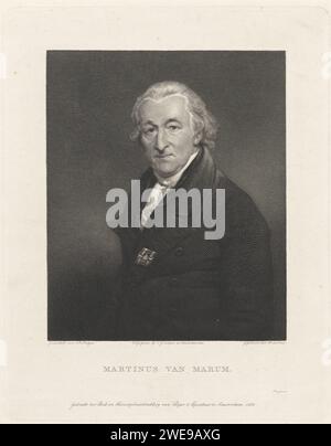 Ritratto di Martinus van Marum, Willem van Senus, dopo Charles Howard Hodges, stampa del 1832 Ritratto dello Schei e fisico Martinus van Marum. Incisione/incisione su carta Amsterdam Foto Stock