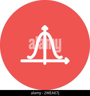 Immagine vettoriale dell'icona del grafico a forma di campana. Adatto per applicazioni Web mobili e supporti di stampa. Illustrazione Vettoriale