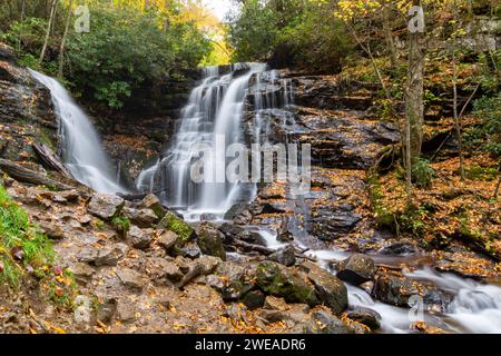 Socco Falls, Maggie Valley, North Carolina Foto Stock