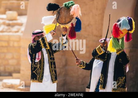 Diriyah, Arabie Saoudite. 24 gennaio 2024. At-Turaif atmosfera del distretto storico durante l'e-Prix Diriyah 2024, 2° incontro del Campionato Mondiale di Formula e ABB FIA 2023-24, sul circuito di Riyadh Street dal 25 al 27 gennaio, a Diriyah, Arabia Saudita - foto Thomas Fenetre/DPPI Credit: DPPI Media/Alamy Live News Foto Stock