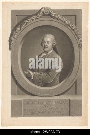 Ritratto van Johann Gottlob Böhme, Johann Friedrich Bause, 1782 stampa Leipzig carta incisione / incisione di persone storiche Foto Stock