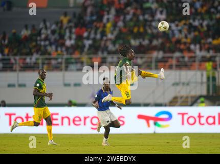 24 gennaio 2024: Fousseni Diabate (Mali) // durante una partita del gruppo e della Coppa d'Africa, Namibia vs Mali, allo Stade Laurent Pokou, San Pedro, Costa d'Avorio. Kim Price/CSM (immagine di credito: © Kim Price/Cal Sport Media) Foto Stock