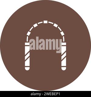 Immagine vettoriale icona Nunchaku. Adatto per applicazioni Web mobili e supporti di stampa. Illustrazione Vettoriale