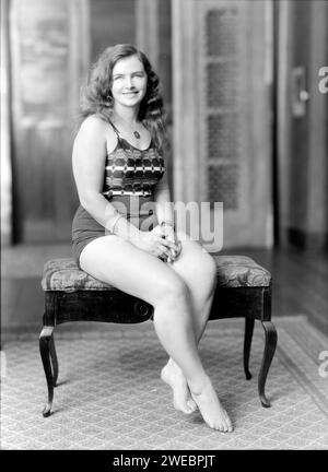 Mercedes Gleitze (1900 - 1981) nuotatrice professionista britannica, la prima persona conosciuta a nuotare nello stretto di Gibilterra e la prima donna britannica a nuotare nella Manica. Foto Stock