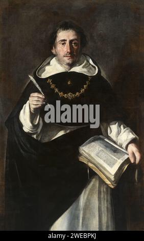 St Thomas, San Tommaso d'Aquino, Tommaso d'Aquino (/1225 – 1274) frate e sacerdote domenicano italiano, filosofo e teologo influente. Ritratto di St. Thomas di Antonio del Castillo y Saavedra, Foto Stock