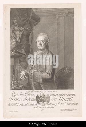 Ritratto van Franz Anton von Unertl, Joseph Anton Zimmermann, 1746 - 1797 tipografo: Germanyafter pittura di: Burghausen carta incisione persone storiche Foto Stock