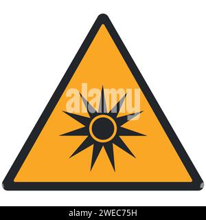 PITTOGRAMMA DI AVVERTENZA, RADIAZIONI OTTICHE ISO 7010 - W027 Illustrazione Vettoriale