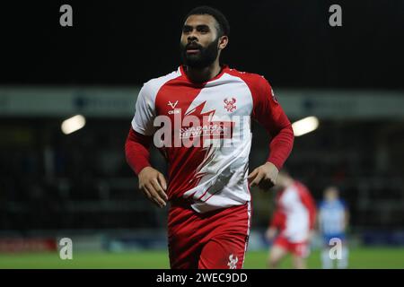 Alex Penny dei Kidderminster Harriers durante la partita della Vanarama National League tra Hartlepool United e Kidderminster Harriers al Victoria Park, Hartlepool martedì 23 gennaio 2024. (Foto: Mark Fletcher | mi News) crediti: MI News & Sport /Alamy Live News Foto Stock