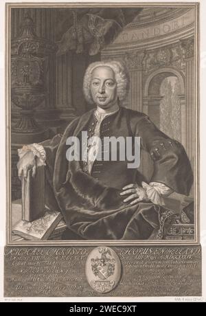 Ritratto van Michael Christoph Engelland, Johann Wilhelm Windter, dopo Paul Decker (II), stampa del 1737 carta di Norimberga che incide personaggi storici Foto Stock