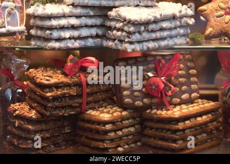 Aachener Printen sul mercatino di Natale, Germania, Renania settentrionale-Vestfalia, Aix-la-Chapelle Foto Stock