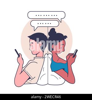 I social network hanno un concetto vettoriale di doodle Illustrazione Vettoriale