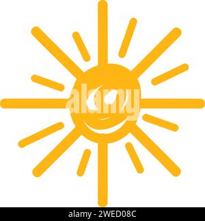 Sun illustrazione vettoriale Logo icona del modello di progettazione Illustrazione Vettoriale