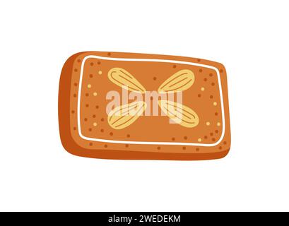 Set di biscotti al pan di zenzero in forma diversa su sfondo bianco.bicuits natalizi Illustrazione Vettoriale