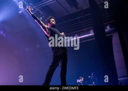 Simple Plan si esibisce al Sant Jordi Club, Barcellona, 22 gennaio 2024. Fotografo: ALE Espaliat Foto Stock