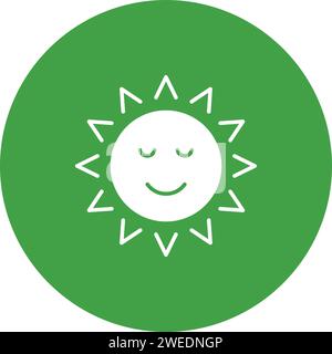 Immagine vettoriale dell'icona del sole con il volto. Illustrazione Vettoriale