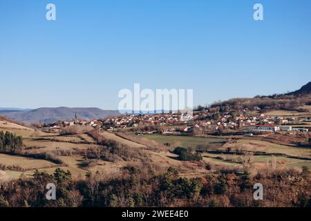 Piccoli villaggi nella regione dell'Alvernia, Francia Foto Stock