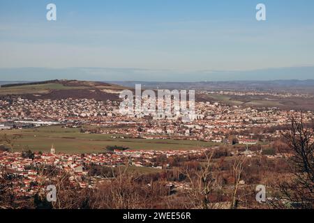 Piccoli villaggi nella regione dell'Alvernia, Francia Foto Stock