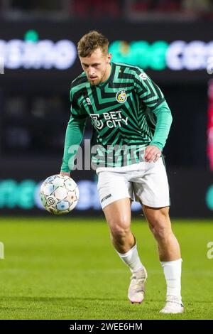 Almere, Paesi Bassi. 24 gennaio 2024. ALMERE, PAESI BASSI - 24 GENNAIO: Kaj Sierhuis del fortuna Sittard durante la partita olandese Eredivisie tra Almere City FC e fortuna Sittard allo Yanmar Stadion il 24 gennaio 2024 ad Almere, Paesi Bassi. (Foto di Orange Pictures) credito: Orange Pics BV/Alamy Live News Foto Stock