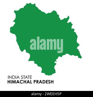 Himachal Pradesh mappa dello stato indiano. Illustrazione vettoriale mappa Himachal Pradesh. Illustrazione Vettoriale