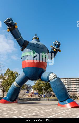 Tetsujin 28-Go Statue (Gigantor) Wakamatsu Park Foto Stock