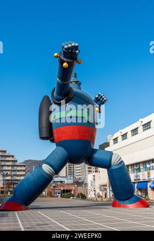 Tetsujin 28-Go Statue (Gigantor) Wakamatsu Park Foto Stock