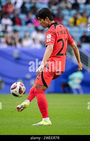 Doha, Qatar. 25 gennaio 2024. COREA VS MALESIA：gruppo e - Coppa d'Asia AFC Qatar allo stadio al Janoub. Crediti: Meng Gao/Alamy Live News Foto Stock