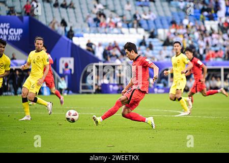 Doha, Qatar. 25 gennaio 2024. COREA VS MALESIA：gruppo e - Coppa d'Asia AFC Qatar allo stadio al Janoub. Crediti: Meng Gao/Alamy Live News Foto Stock