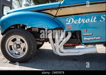 Detroit Spinner è un dragster costruito a mano basato su una vecchia Ford. Foto Stock