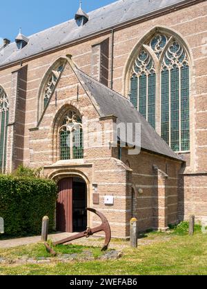 Ingresso alla chiesa di San Nicola nella città vecchia di Brouwershaven, Schouwen-Duiveland, Zelanda, Paesi Bassi Foto Stock