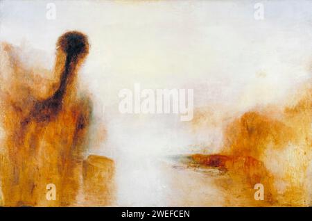 JMW Turner, paesaggio con acqua, pittura ad olio su tela, circa 1840 Foto Stock