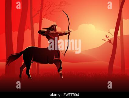 Antico personaggio mitico greco, Centauro. Illustrazione vettoriale Illustrazione Vettoriale