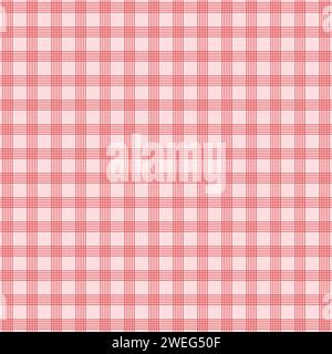Motivo a scacchi senza cuciture per San Valentino. Tessuto Vichy per coperte da picnic, tovaglie, quadri. Motivo vettoriale tartan senza cuciture, motivo a quadri a righe Illustrazione Vettoriale