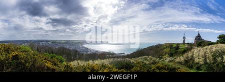 Vista panoramica sulla costa francese della Normandia Foto Stock
